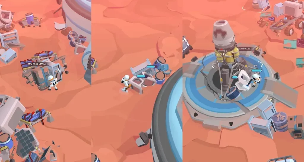 Путешествуйте по множеству областей и открывайте новые режимы в игре Mars Survivor