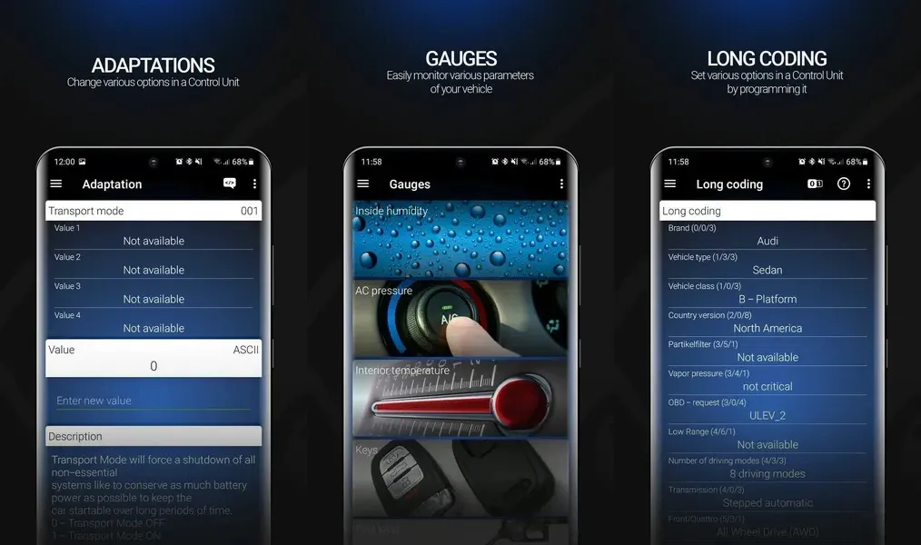 Удобный интерфейс в приложении OBDeleven VAG car diagnostics