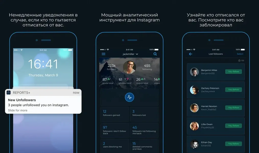 Reports+ - точный инструмент анализа подписчиков в Instagram