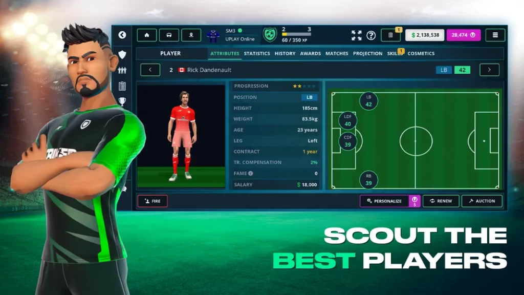 Striker Manager 3 - используйте весь доход, полученный от команды