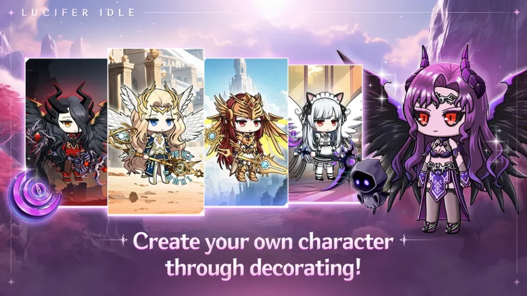 Lucifer idle – игра-симулятор переносит путешествие мести на небеса
