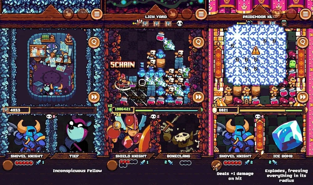 Геймплей игры Shovel Knight Pocket Dungeon