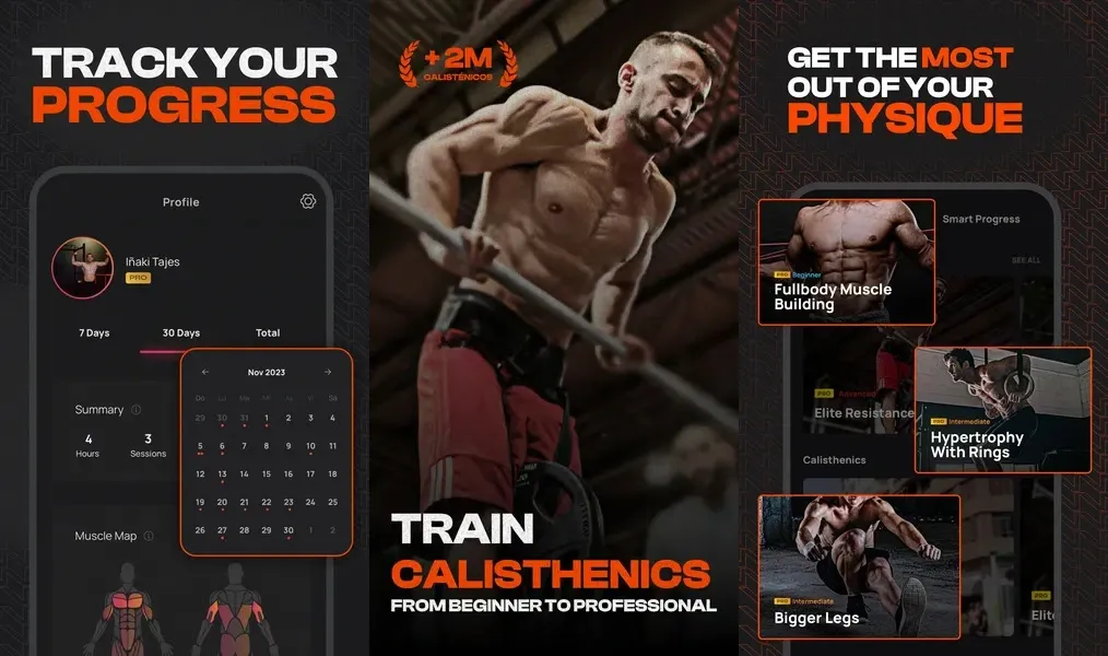 Таблица прогресса в Calisteniapp Workout