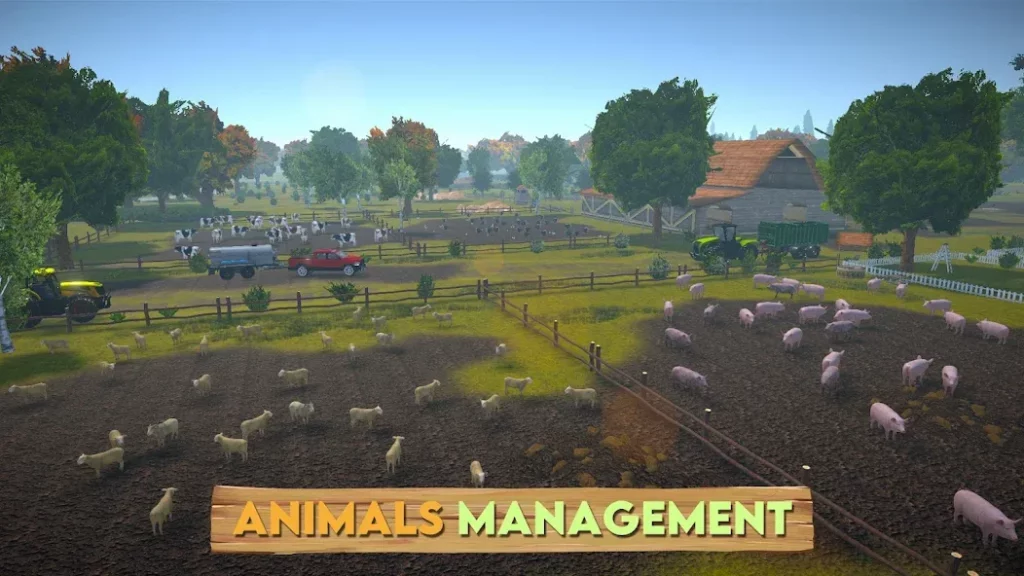 Высококачественная 3D-графика в игре Farm Sim 2024