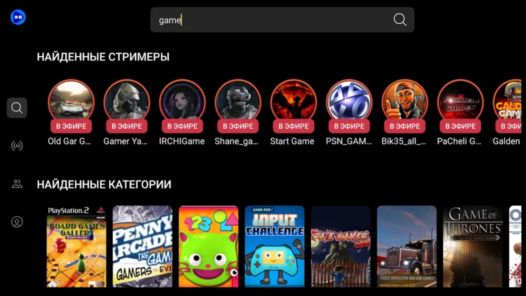 VK Play Live - дизайн и интерфейс