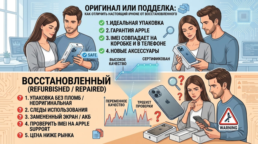 Оригинал или подделка: как отличить настоящий iPhone от восстановленного